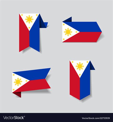 Philippines flag stickers and labels Royalty Free Vector