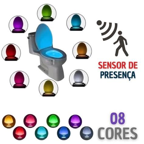 Lumin Ria De Led Cores Sensor Presen A Para Vaso Sanit Rio Wc