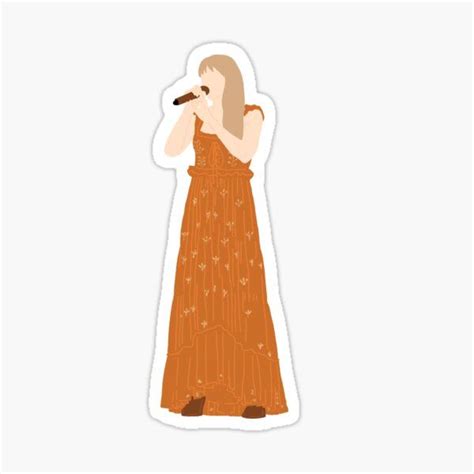 Taylor Swift The Eras Tour Orange Dress Art Sticker For Sale By Nerfie