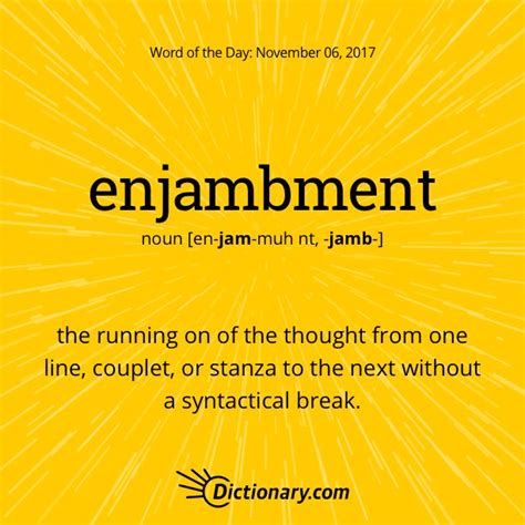 S Word Of The Day Enjambment Prosody The Running On