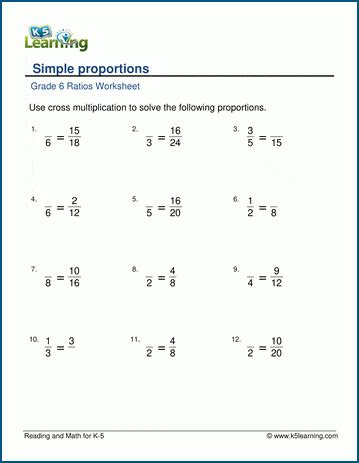 Ratio And Proportion Grade 6 Worksheets Pdf