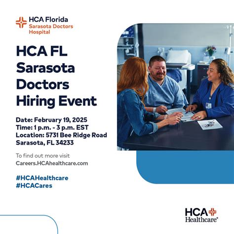 Hcahealthcarecareers Hcafloridahealthcarecareers Hiringevent Hca Florida Sarasota Doctors