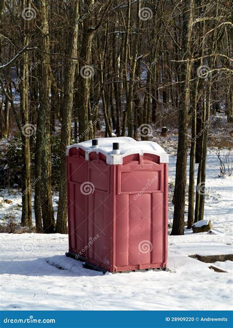 Winter Outhouse in the Woods Stock Photo - Image of lavatory, building ...