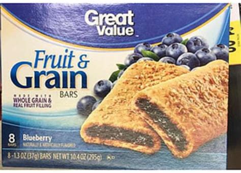 Great Value Blueberry Fruit And Grain Bar 37 G Nutrition Information