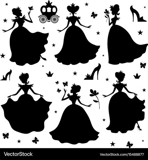 Little Princess Silhouettes Royalty Free Vector Image