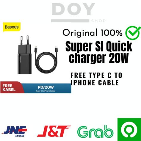 Jual Baseus Kepala Charger Super Si Quick Charger Type C Pd W Free