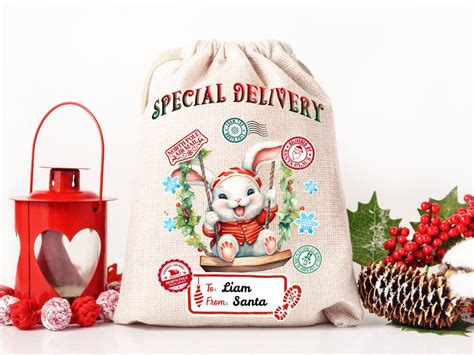 Santa Sack Sublimation Design Png Christmas Gift Bag Png File