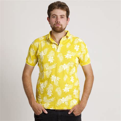 Ripley Polera Hombre Mc Hawaiana Cuello Polo Amarilla