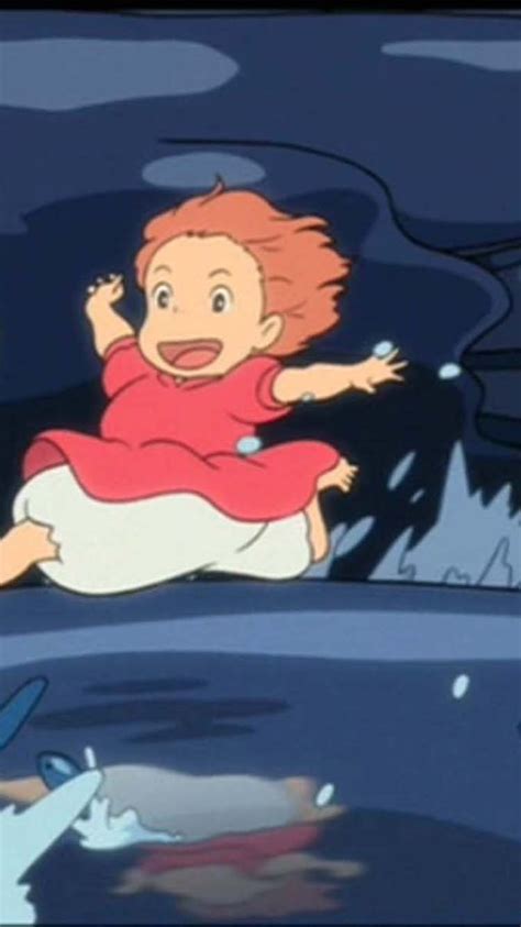 Ponyo On The Cliff By The Sea Phone Wallpaper Ponyo On The Cliff By