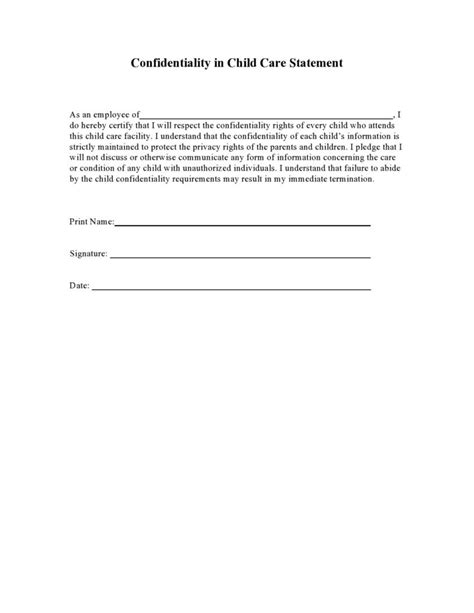 24 Simple Confidentiality Statement And Agreement Templates