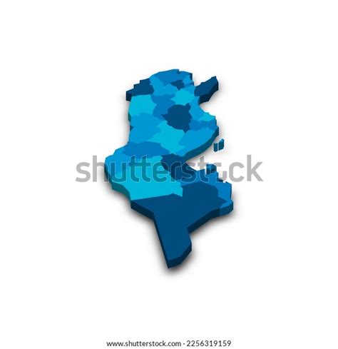 Tunisia Political Map Administrative Divisions Stock Vector Royalty