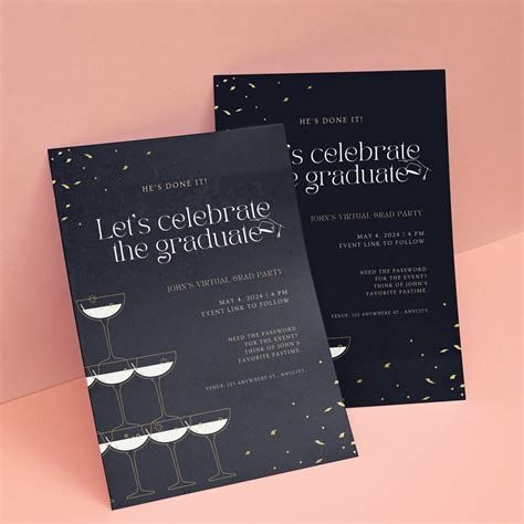 Editable Graduation Party Invitation Template Graduation Announcement