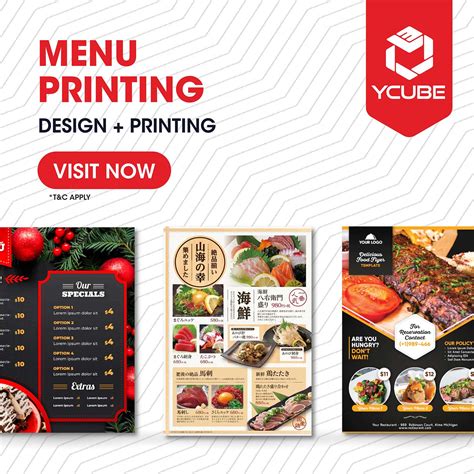 Menu | Design Printing | Johor Bahru