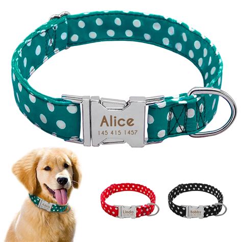 Personazlied Dog Collar Customized Pet Collar Nylon Anti lost Nameplate ...