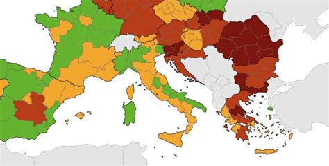 Coronavirus La Nuova Mappa Epidemiologica ECDC In Verde 9 Regioni E