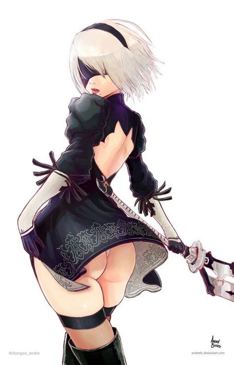 Yorha 2B Nier Nier Automata Automata Sexy Anime Art