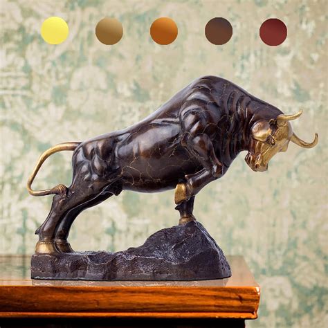 Statute Wall Street Bull Sculpture 10.4″ Fengshui Wealth Bull Bronze F – 3D Karts