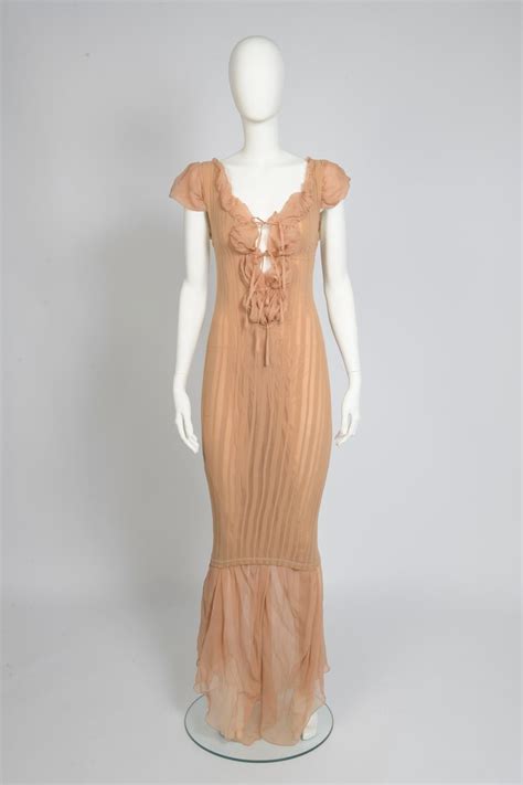 Jean Paul Gaultier Runway Sheer Nude Mesh Maxi Dress Spring Summer 2001 At 1stDibs Nude