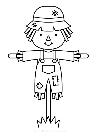 Image Scarecrow Drawing For Children Coloring Pages - Coloring Cool