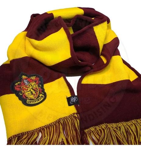 Bufanda De Gryffindor Original Rayada C Escudo Harry Potter