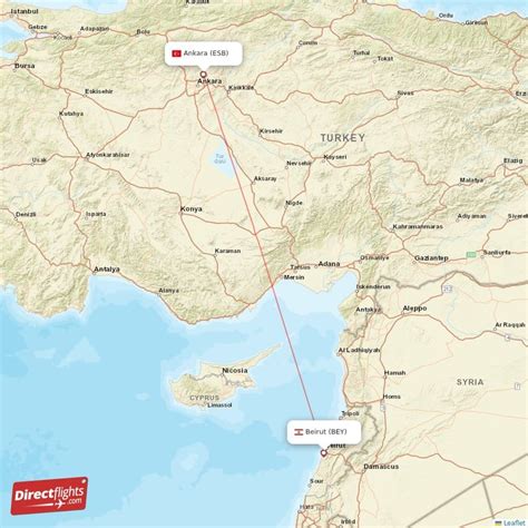 Direct Flights From Ankara To Beirut ESB To BEY Non Stop