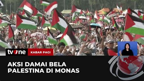 Tumpah Ruah Lautan Manusia Padati Aksi Bela Palestina Di Monas Kabar