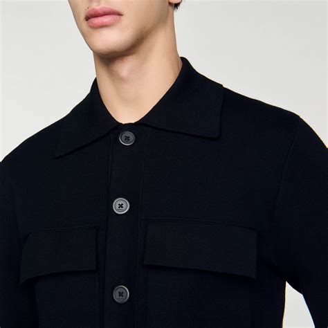 Knit jacket black / gray for Men | Sandro Paris