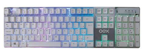 TECLADO GAMER MEMBRANA PRISMATIC TC205 BRANCO OEX DCM INFO