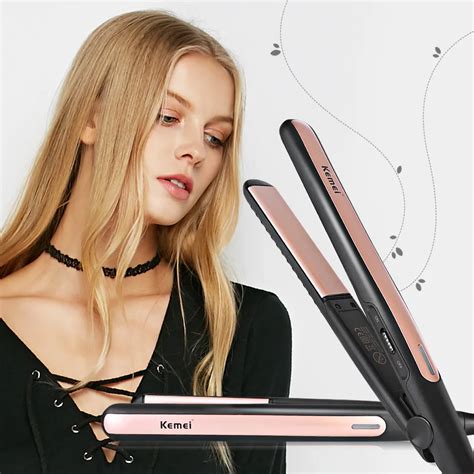 Kemei Tourmaline Ceramic Coating Electric Hair Straightener Flat Iron