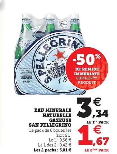 Promo Eau Minérale Naturelle Gazeuse San Pellegrino chez Hyper U