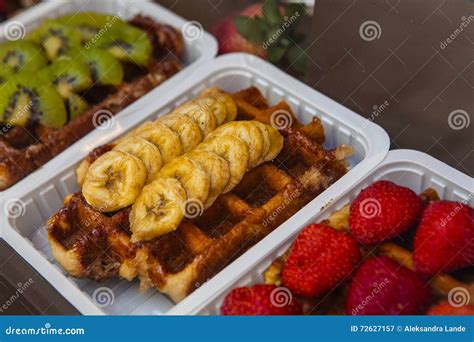 The Legendary Belgian Gaufres De Lieges Stock Image Image Of Golden