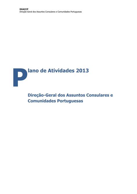 PDF PLANO DE ATIVIDADES PARA 2013 Portal Das Comunidades