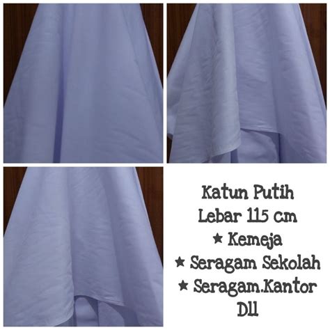 Jual Katun Tc Putih Polos Harga Per 1 Meter 32000 Lebar 115 Cm