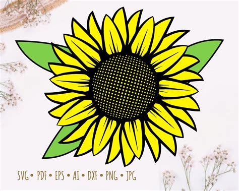 Sunflower Svg Bundle Sunflower Clipart Sun Svg Flower Svg Etsy