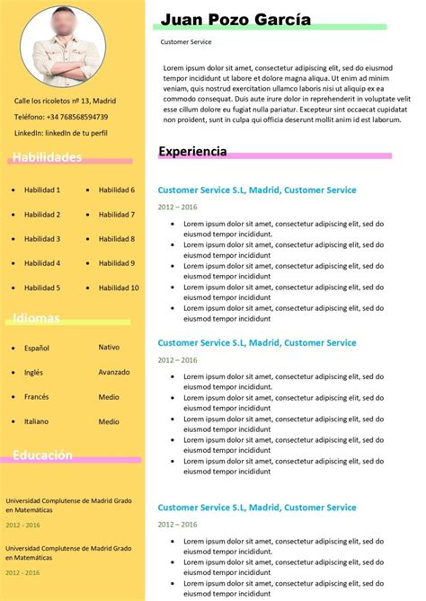 Modelo de currículum para Venezuela Curriculum Vitae online