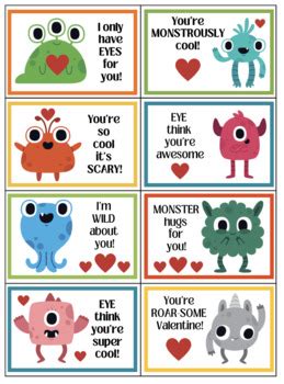 Monster Valentine Cards by Wildwood Academy | TPT