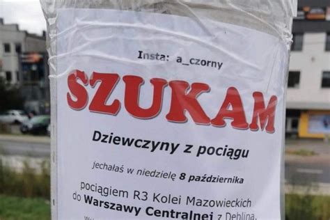 Szukam dziewczyny z pociągu Pod Warszawą pojawił się dziwny plakat