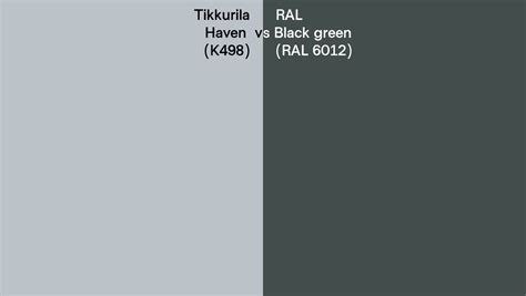 Tikkurila Haven K498 Vs RAL Black Green RAL 6012 Side By Side