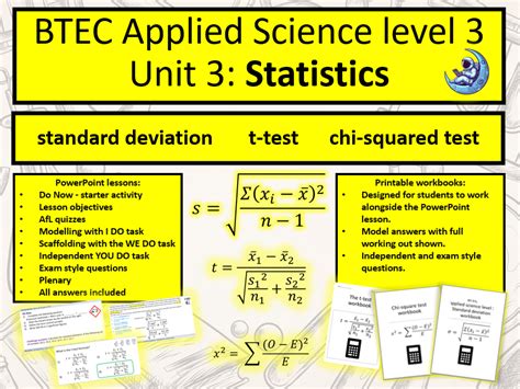 Btec Applied Science Unit 3 Statistics Full Lessons Workbooks