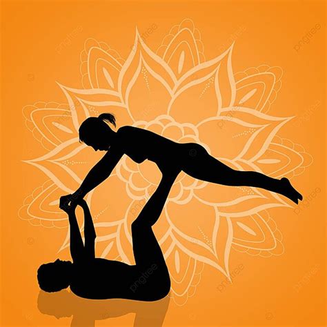 Yoga Couple Pose Man Silhouette Health Photo Background And Picture For ...