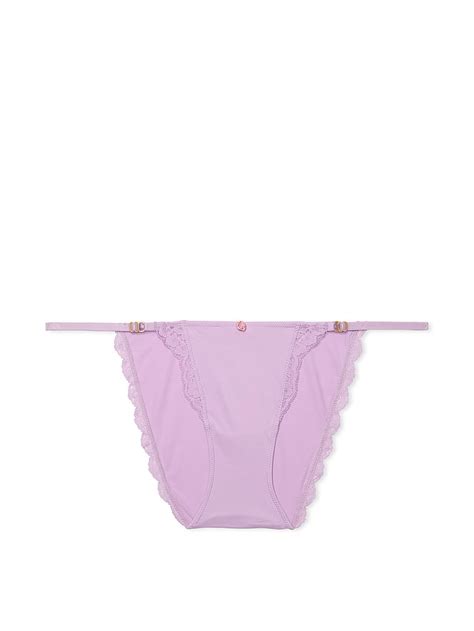 Buy Lace Trim Adjustable String Bikini Panty Silky Lilac Order Panties Online Victoria S Secret