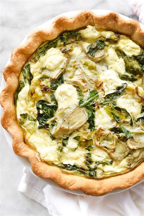 Spinach Artichoke And Goat Cheese Quiche