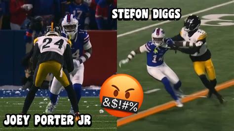 Stefon Diggs Vs Joey Porter Jr 🔥 Bills Vs Steelers 2024 Wild Card Highlights Youtube