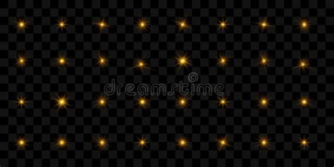 Sparkling Stars, Twinkling and Flashing Lights. Collection of Various ...