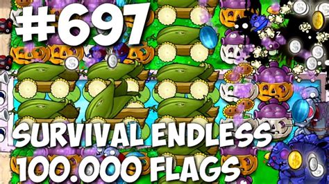 Plants Vs Zombies Survival Endless Flags Part