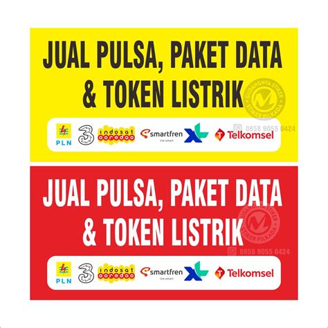 Jual STIKER VINYL MENJUAL PULSA PAKET DATA TOKEN LISTRIK Shopee