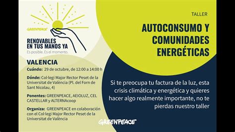 Taller Autoconsumo y Comunidades Energéticas Renovables en tus Manos