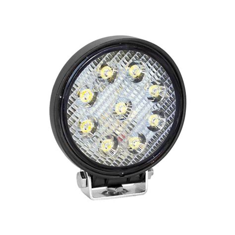 Farol Milha Led 9 Redondo 27W 12 24V Carro Caminhao 4Pol Alto Desempen