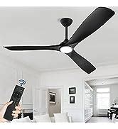 DIGLED 52 Inch Black Modern Ceiling Fan No Light 3 Blades Ceiling Fan