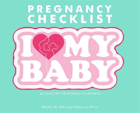 Pregnancy Checklists Bundle Printable Pregnancy To Do List Pdf A4 Printable Pregnancy Planning